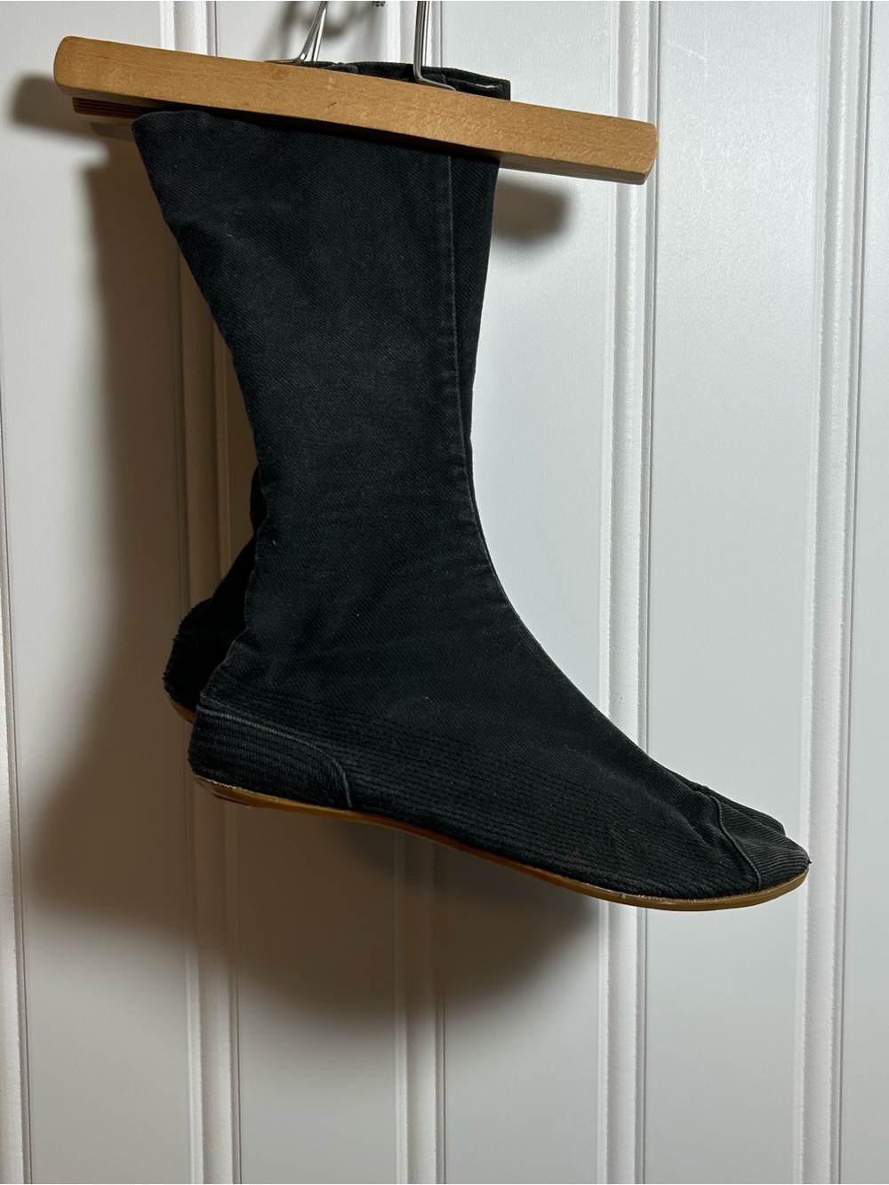 Black Split-Toe Mid-Calf ninja Boots tabi